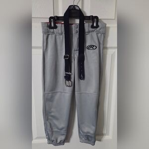 Rawlings Gray Baseball Pants with Belt